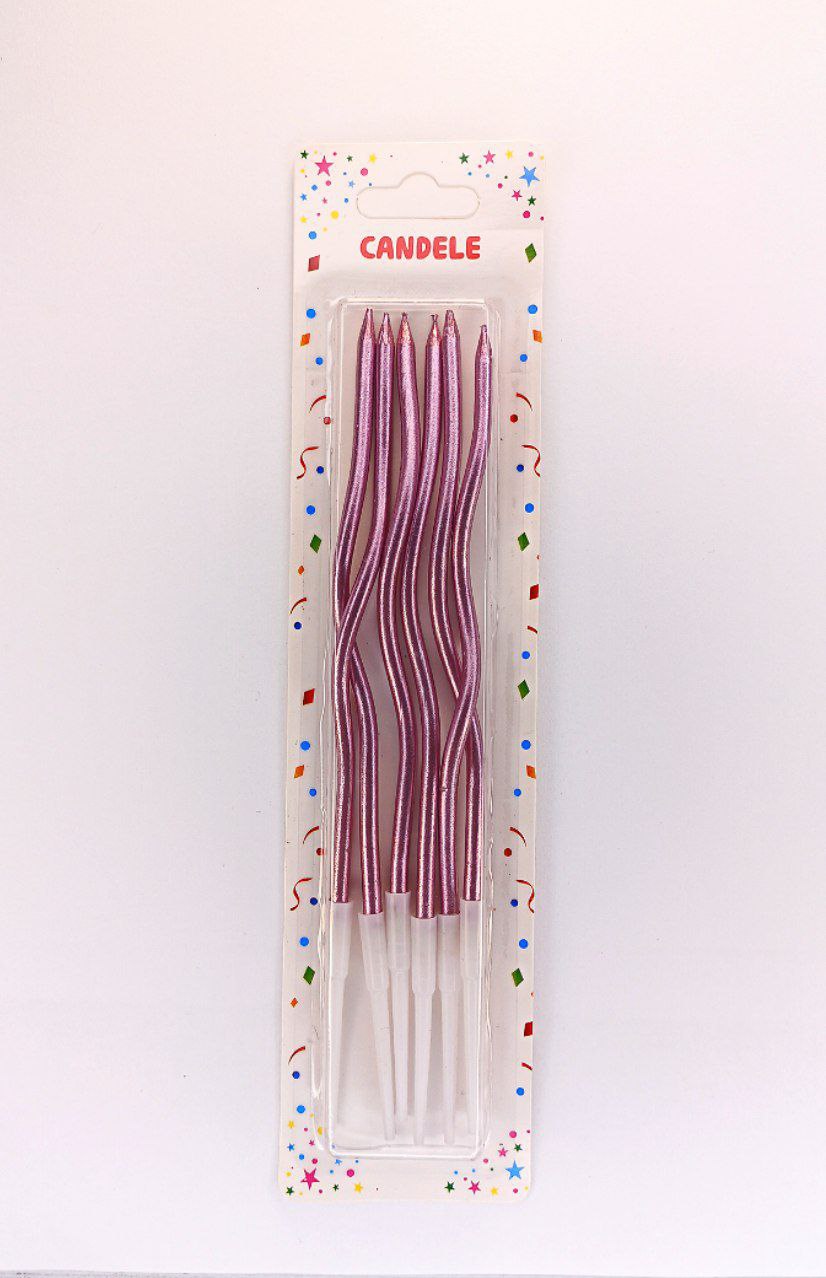 Набір свічок для торту "Коктейльний 16см", РОЖЕВЕ ЗОЛОТО, 6шт/уп Рожевий Unison (Y-1 rose gold)