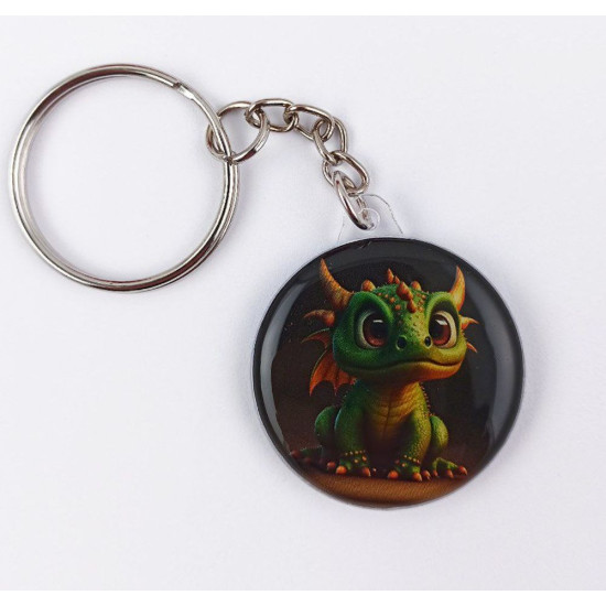 Брелок "Заинтересованный дракончик" двусторонний 35мм Разноцветный Unison (Dk 011)