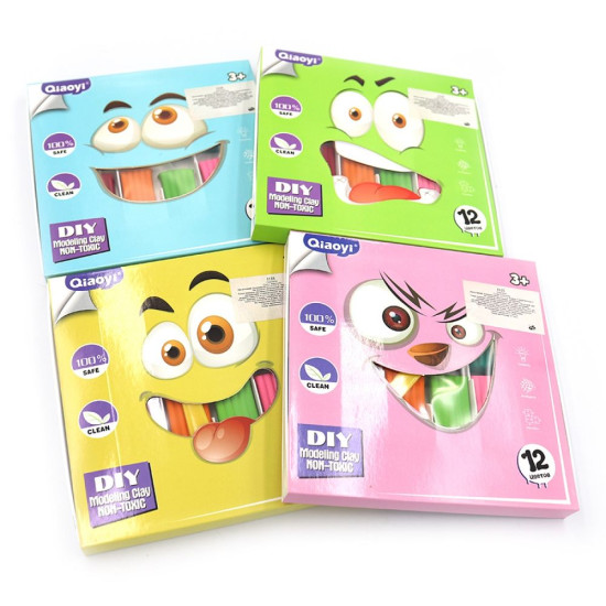 Пластилин 12 цветов "Люкс" 240г Разноцветный Без бренда (1125PL)