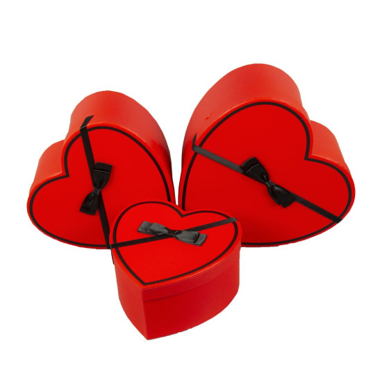 Коробка подарункова серце  27 x 27 x 12см з ДЕФЕКТОМ Червоний Unison (W5975   №1)