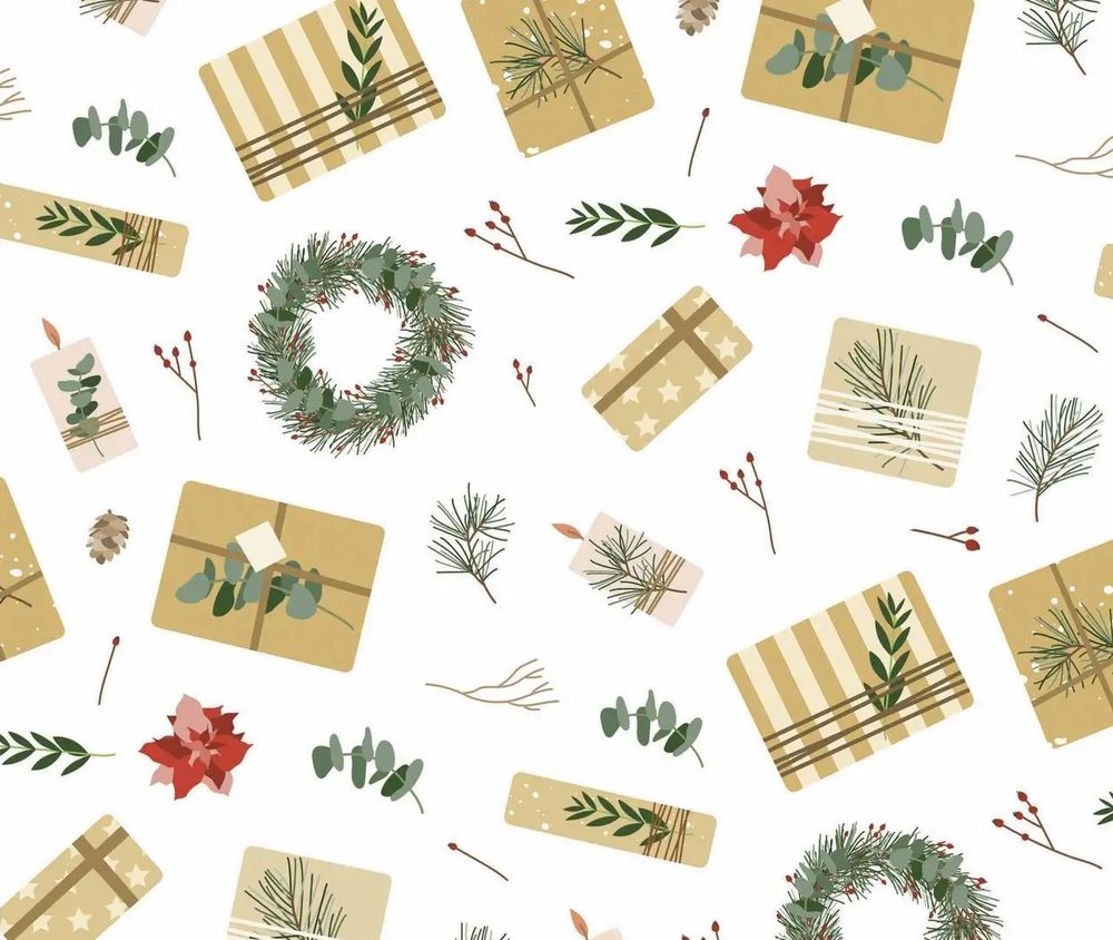 Бумага новогодняя для упаковки подарков 10 листов - 100 х 70 см 50г (PCZ10070-10-561)