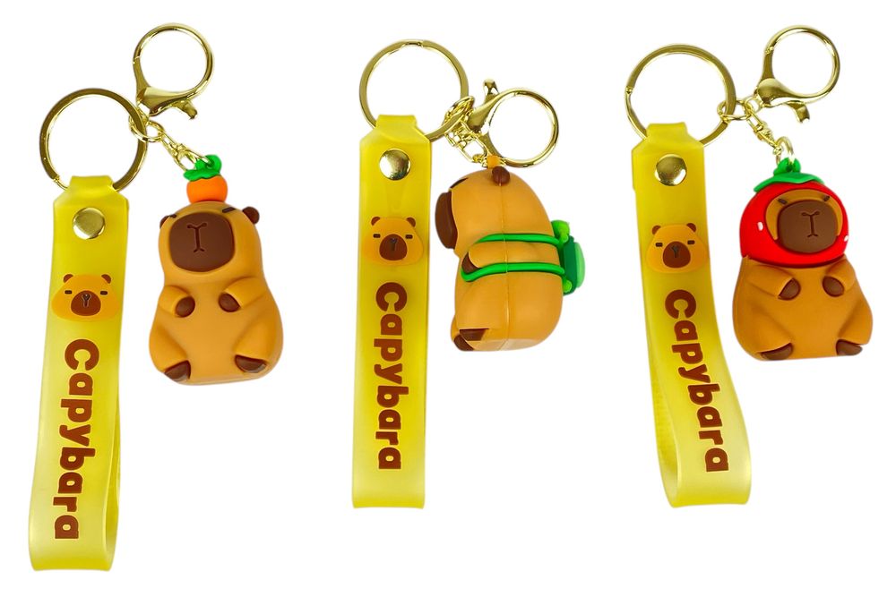 Брелок игрушка для ключей на рюкзак или сумку Капибара  - (микс) (KT-7)