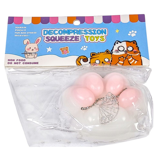 Таба сквиш антистресс  Лапка 7см (712209  white + pink)