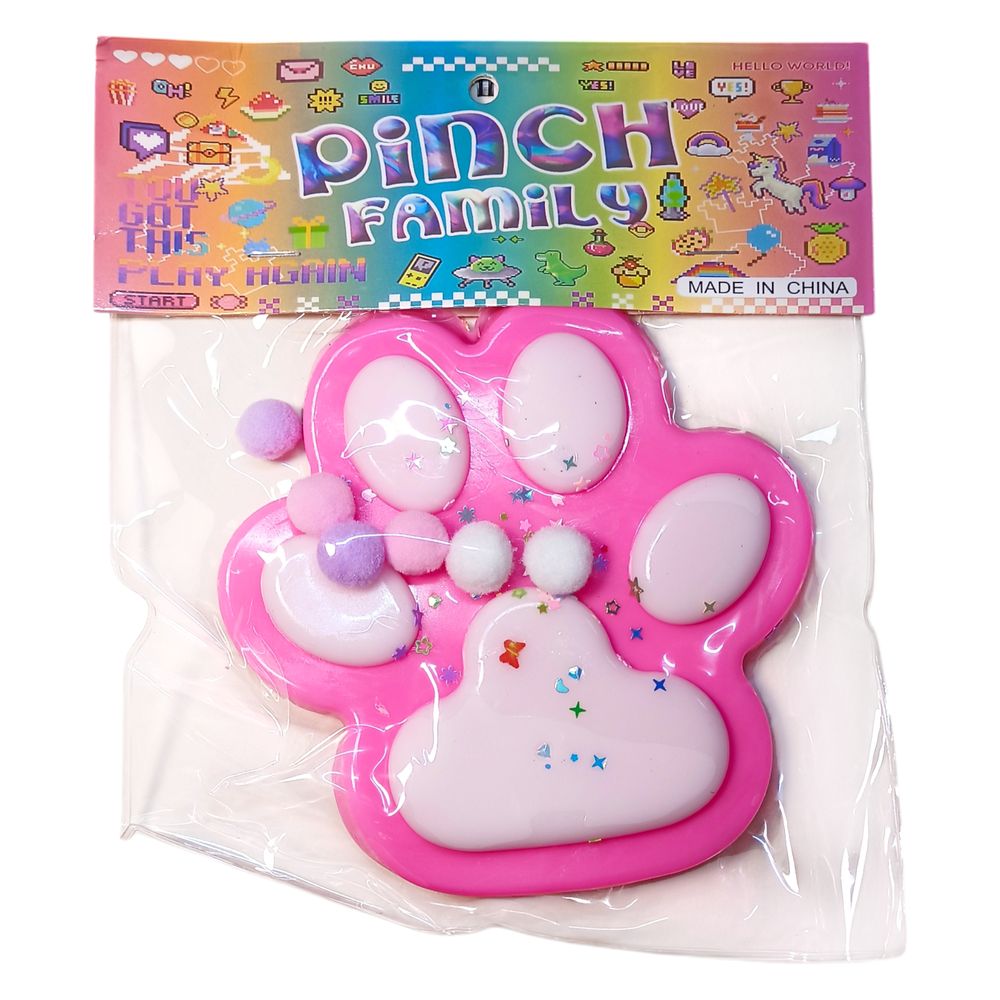 Таба сквиш антистресс  15см Лапка  цветная (712245 pink)