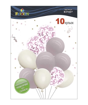 Набір з 10 латексних кульок "Пудрова ніжність" макарун, Pelican (837427)