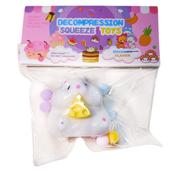 Игрушка-антистерес 5см Сквиши Таба Хомяк белый меховой (713004  white)