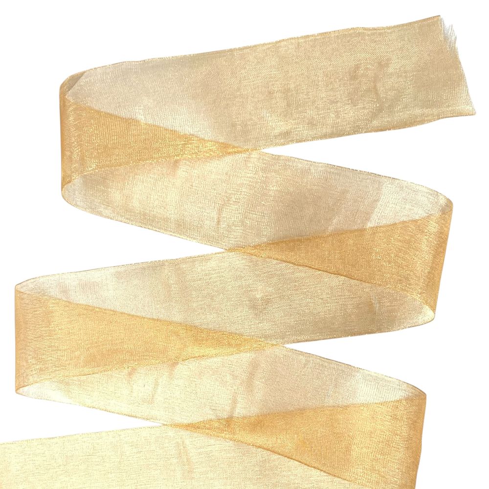 Лента с органзы  "карамель" 4,0 см х  50 ярдов Бежевый Marill (D02040-1067)