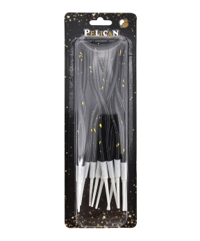 Свечи "Волна 12 штук" черный с золотыми точечками (861112)