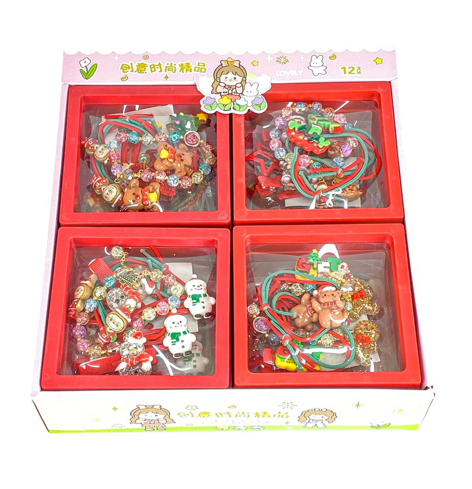 Набор детской бижутерии: резинки для волос, браслет, шпильки для волос (9330)