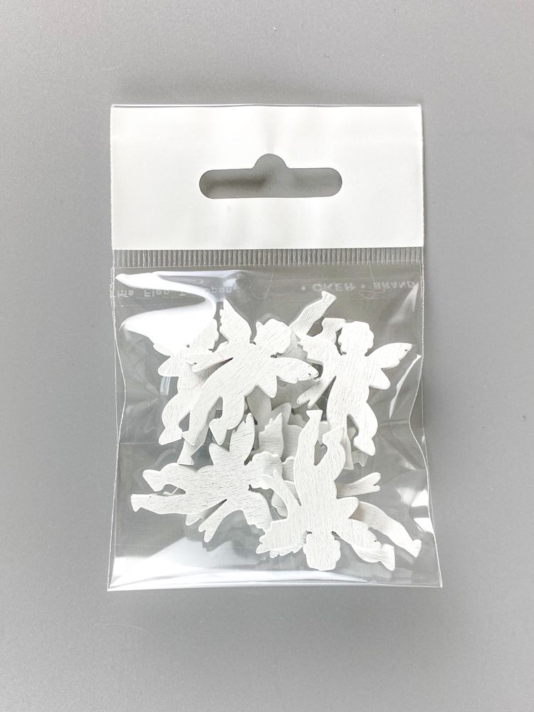 Деревянный ангел 2 х 3см, белый, 10шт (TK-003)