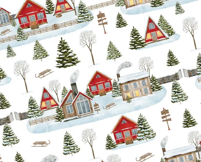 Бумага новогодняя для упаковки подарков 10 листов - 100 х 70 см 50г (PCZ10070-10-639)