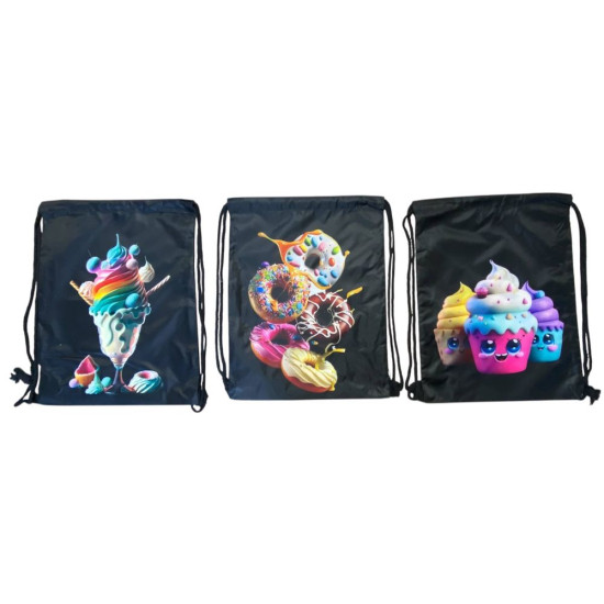 Мешок для обуви "Вкусняшки" не промокает 34 х 43см, 4 вида (430-35)