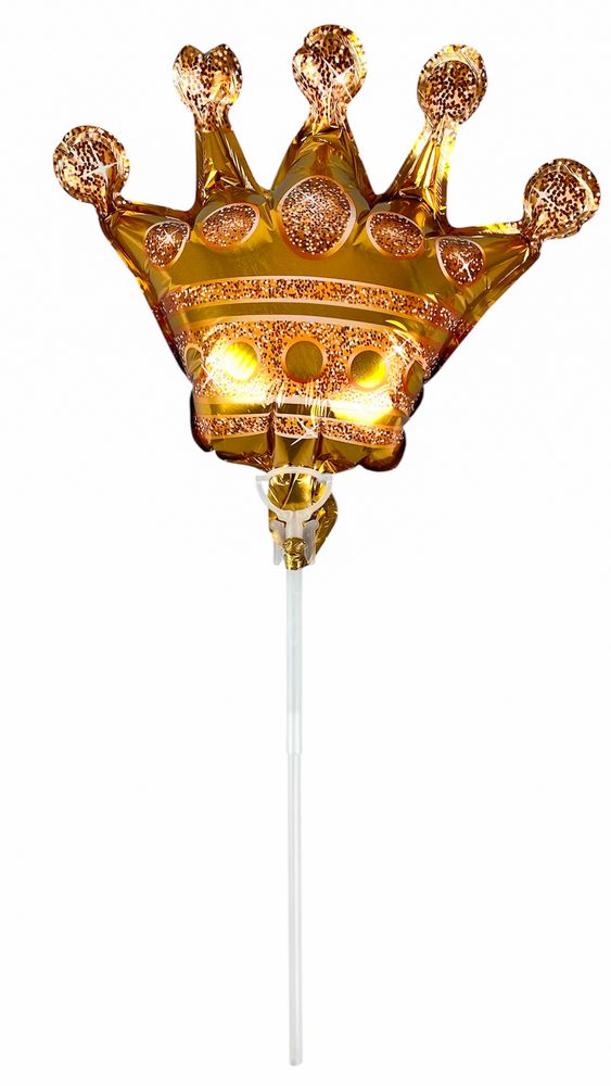 Шарик надувной фольгированный mini Myler, Корона + палка пластиковая 30см (BP10836/MN015)