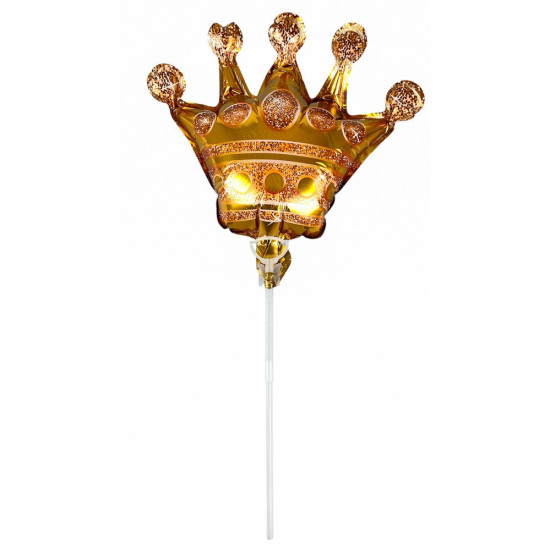 Шарик надувной фольгированный mini Myler, Корона + палка пластиковая 30см (BP10836/MN015)