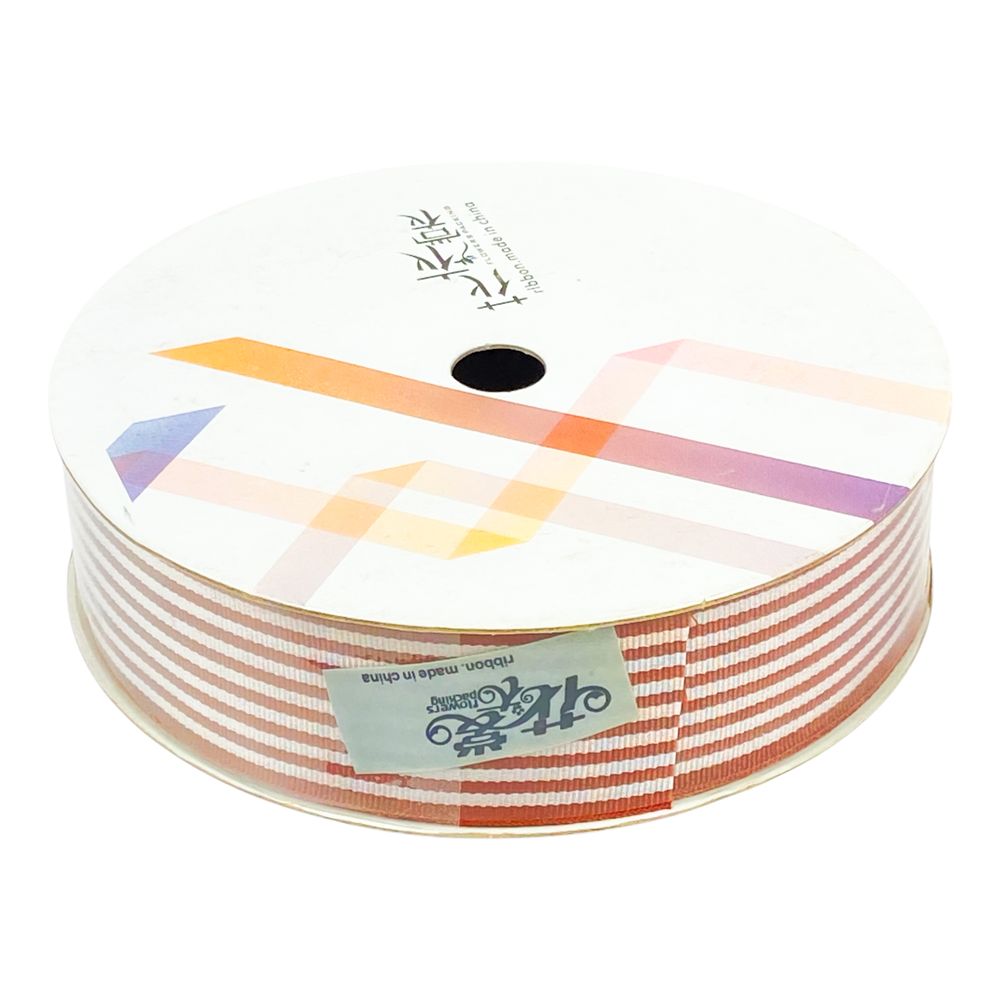 Лента декоративная полосатая 28мм х 25м (R.HJSD   brown)