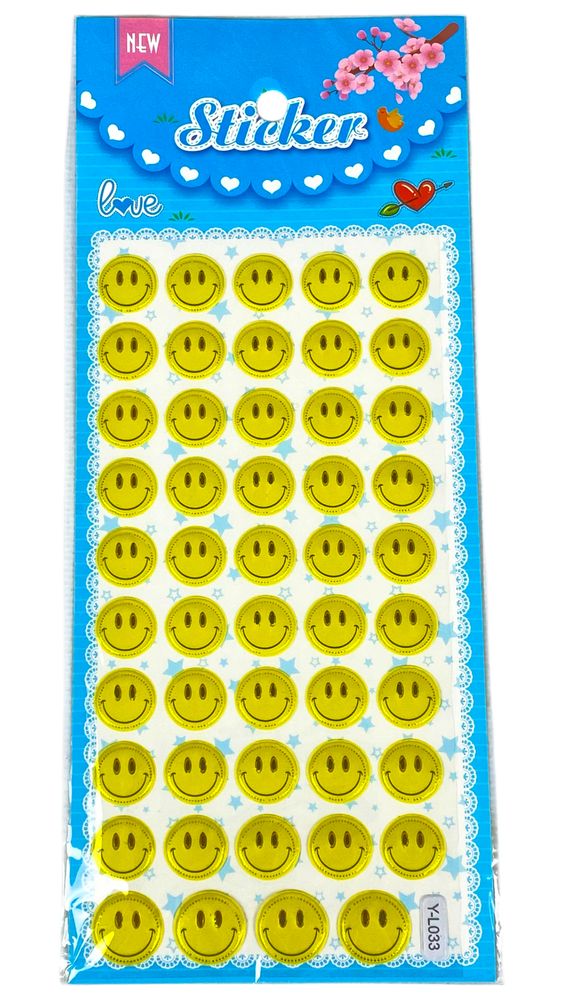 Наліпка пластикова з фольгою Смайли 24 х 10см (Y-L033)