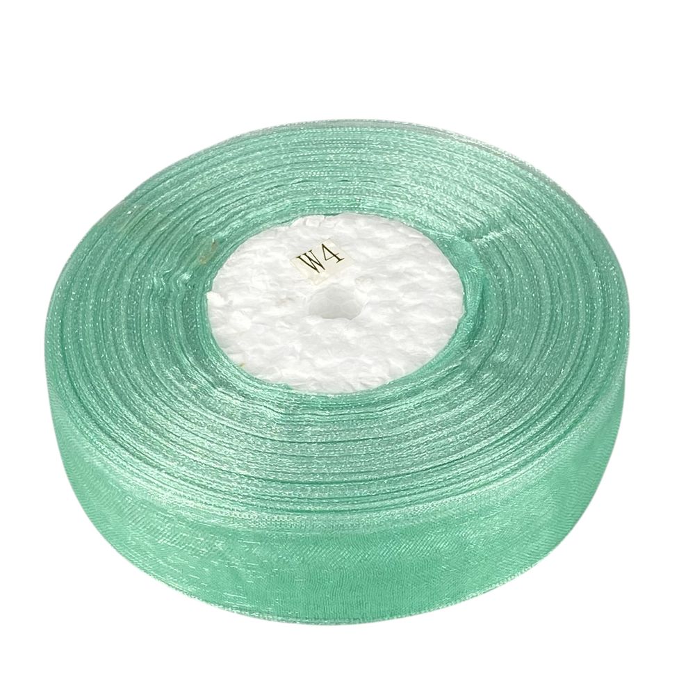 Стрічка з органзи "м'ята" 2,0см х 50 ярдів Зелений Marill (D02020-278)