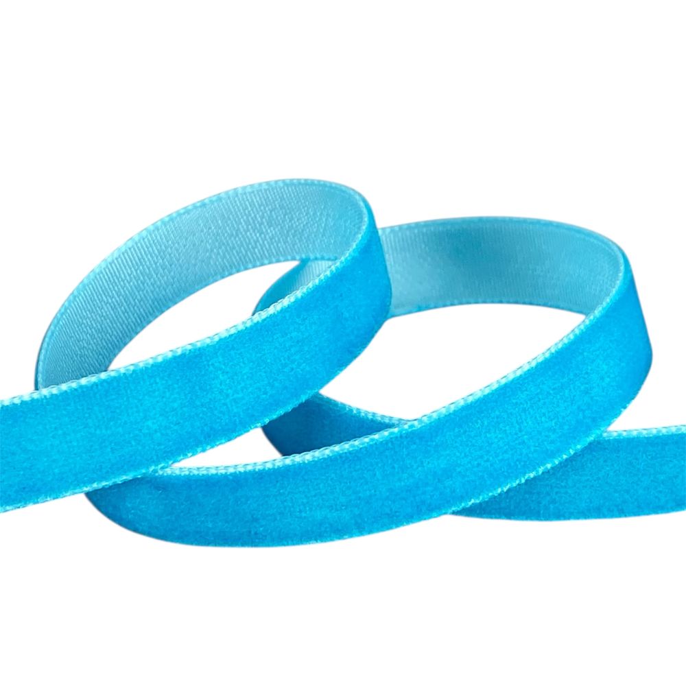 Бархатная лента  1,0 см х 50 ярдов Голубой Marill (D00910- 32)