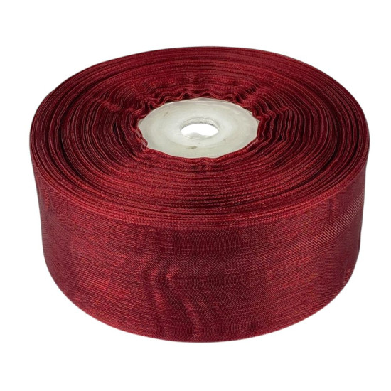 Лента с органзы  бордовая 4,0 см х  50 ярдов Marill (D02040-1048)