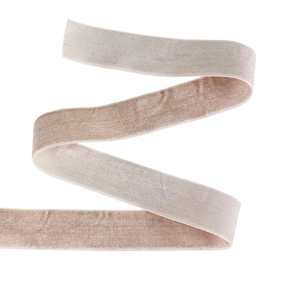 Бархатная лента  блестящая 2,5  см х 50 ярдов Бежевый Marill (D16725- powder)