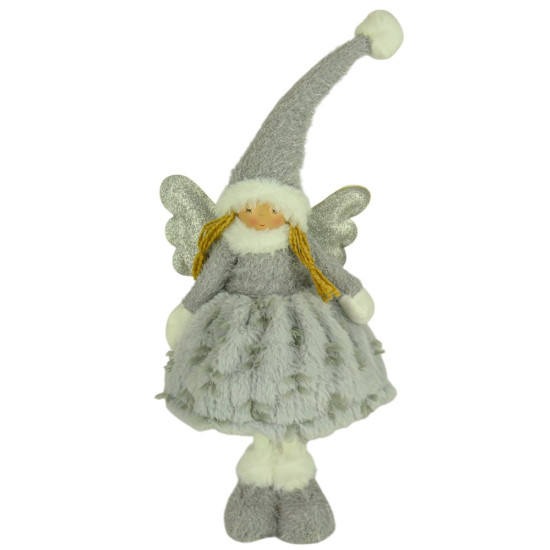 Новогодняя мягкая игрушка Фея, стоящая серая 50 см (L01152)