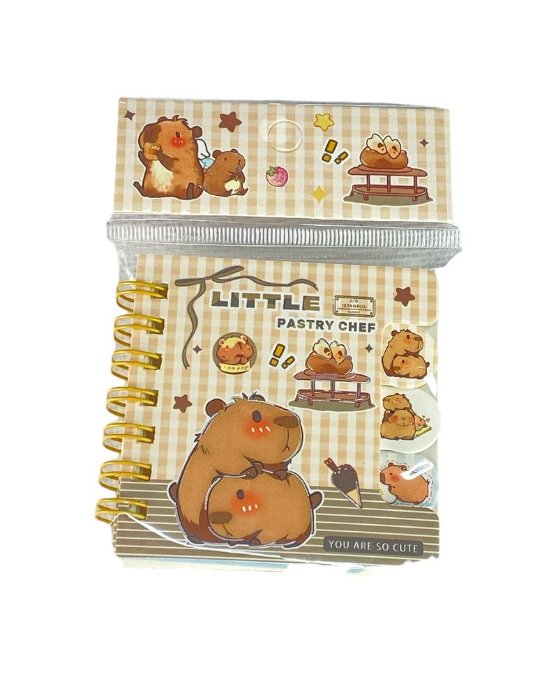 Блокнот 7х7см с разделителями, цветная бумага 70гр, 60 листов Капибара (XQ-55709)