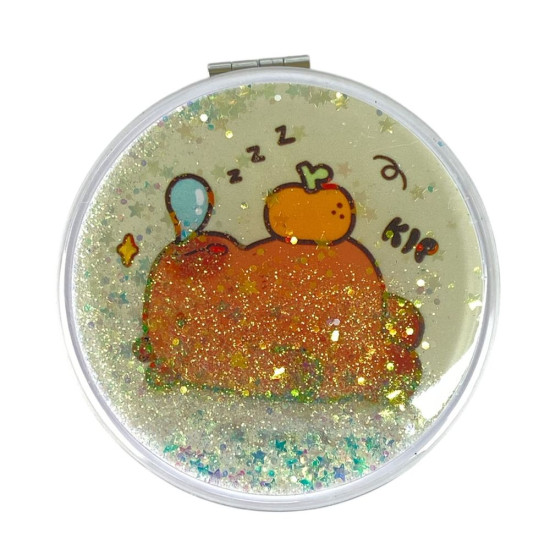 Зеркало круглое 7см с блестками, Капибара (ZT185-2459L)