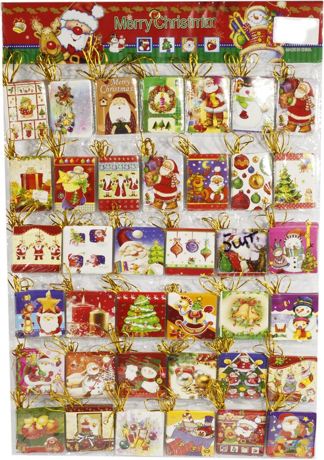 Листівки  новорічні A21. 5,5х5,5см, 252шт. на планшеті (A21)