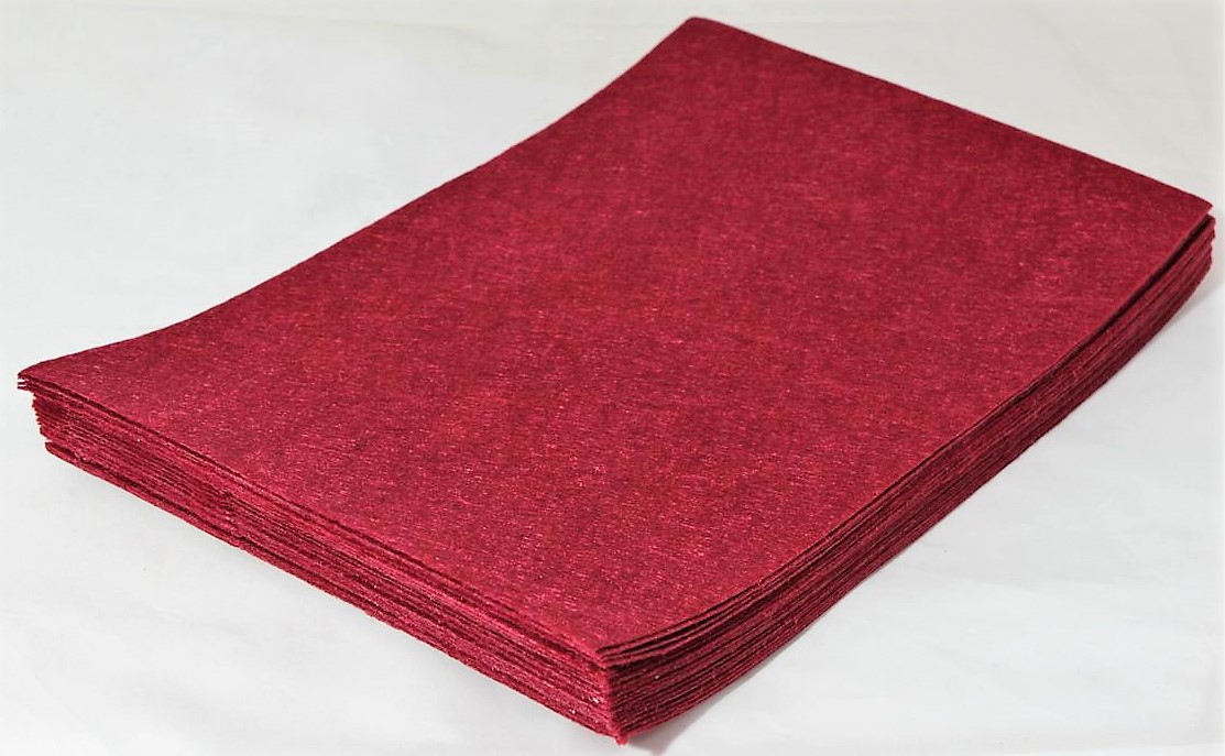 Фетр 20 * 30см 20 аркушів, 1мм, бордовий (7735(105))