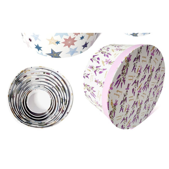 Коробка подарочная круглая 30 х 30 х 17см в наборе - 10шт (0503)