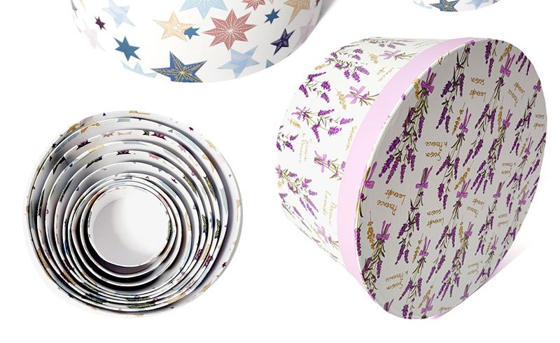 Коробка подарочная круглая 30 х 30 х 17см в наборе - 10шт (0503)