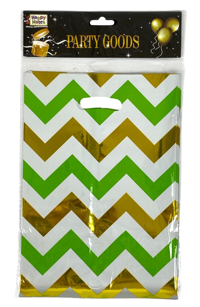 Пакети подарункові поліетиленові 17 х 25см, 400мкм фольга, 10шт (10719 green)