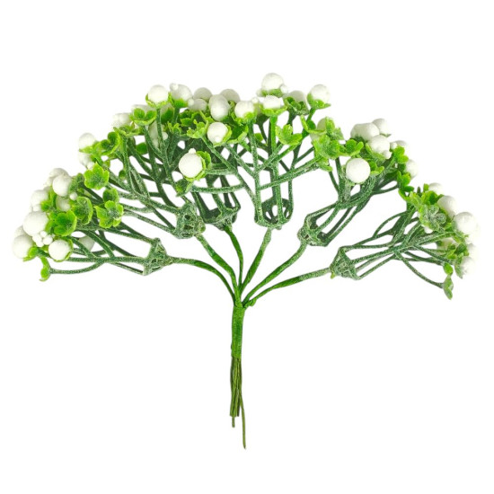 Добавка веточка 5х5 см, зелено-белая (6 шт) (с30613)