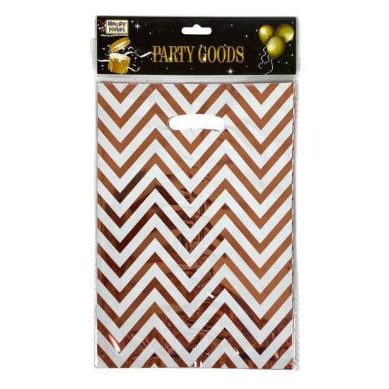 Пакети подарункові поліетиленові 17 х 25см, 400мкм фольга, 10шт Білий Unison (10718 rose gold)