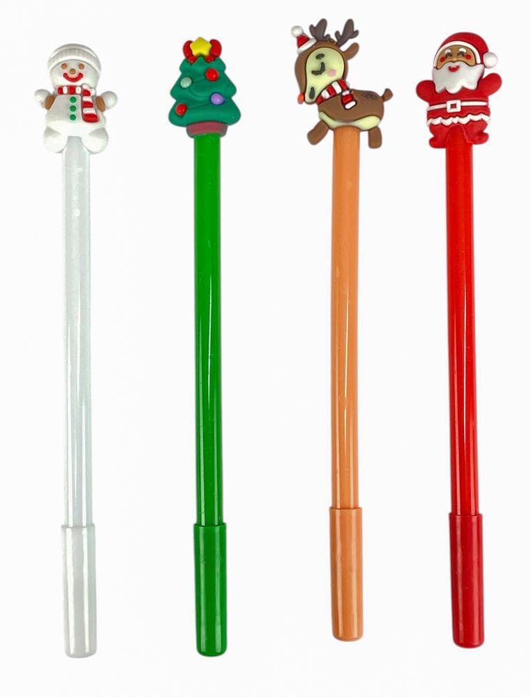 Ручка гелева синя 0,5мм Новорічна (13591)