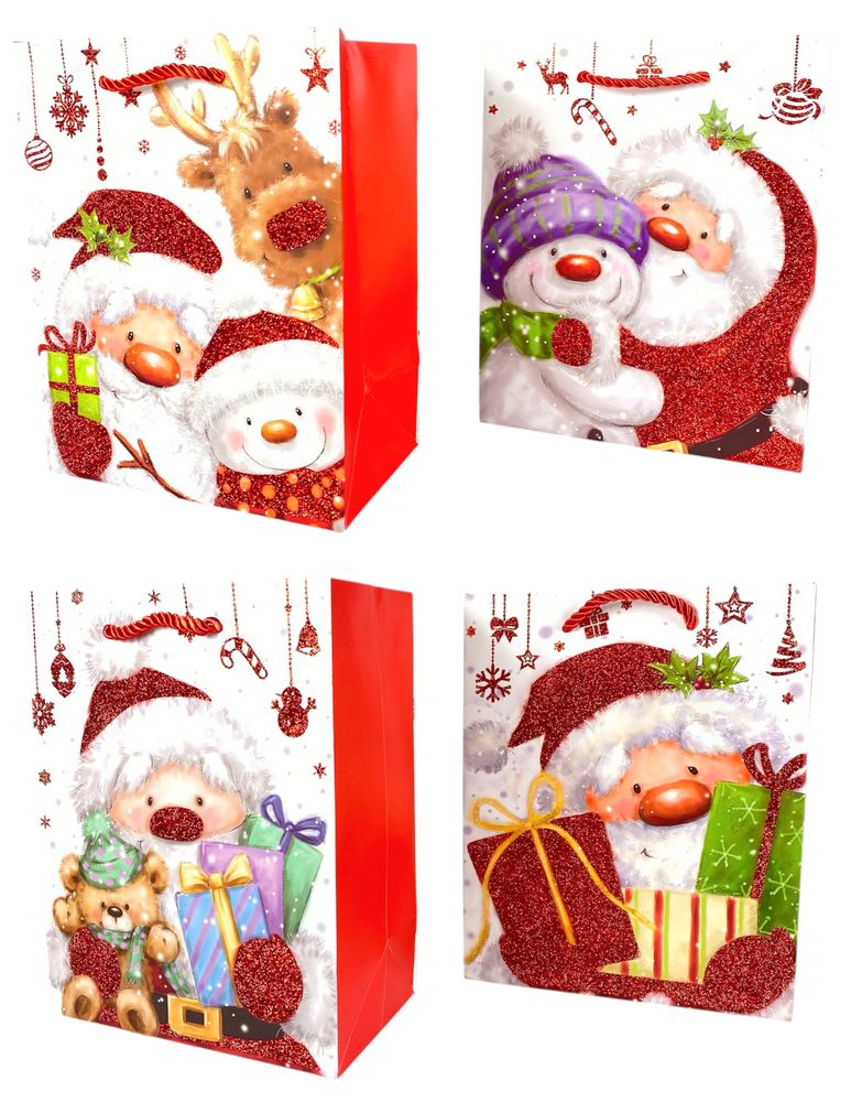 Пакет подарунковий  новорічний , 18 х 23 х 10cm 4 дизайни (848S)