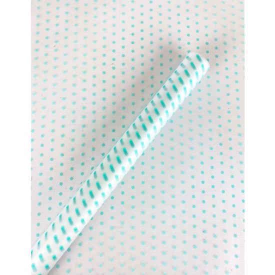 Плівка матова для квітів.  0,6х10м,   "ГОРОХ невеликий" бірюзовий Unison (PMP1785)