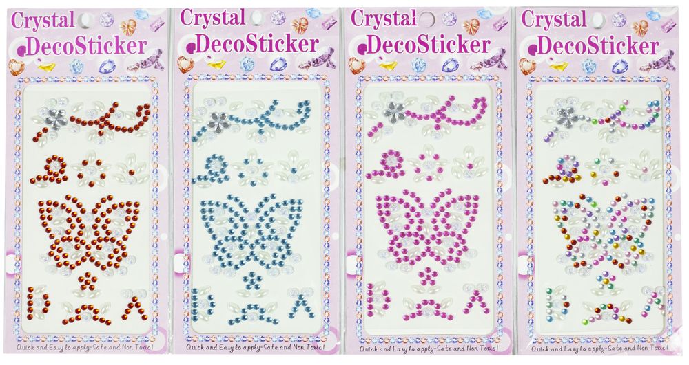 Наклейки "Стрази-Метелик-перли" 8,5х18см, 6 видів (ST-071)