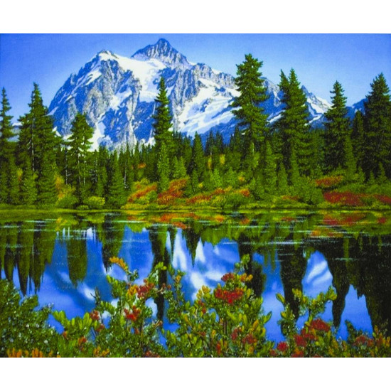 Картина за номерами "Гірське озерце" 40 * 50см, крас.-акрил, кисть-3шт. 5525_B Різнокольоровий Unison (5525_B)