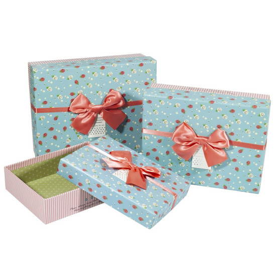 Подарункова коробка C210-29, прямокутна, 24*19*8cm/22*17*6.5 /18.6*14.5*5cm   3шт. в наборі (C210-29)