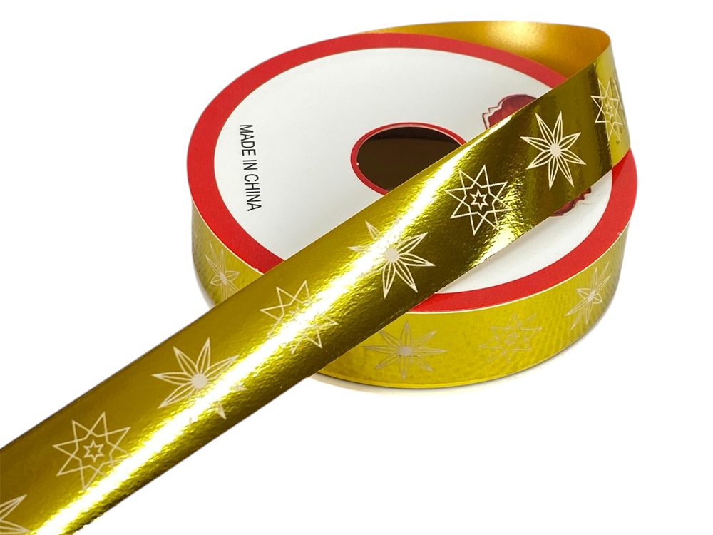 Стрічка декоративна для пакування 1,8см х 10м, Новорічна Різнокольоровий (9197)