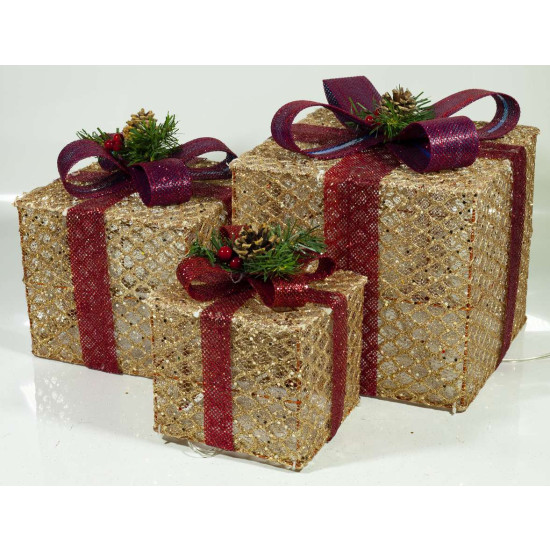 Подарунки  LED,  45 см  золотий з бордовим (19-042-G)