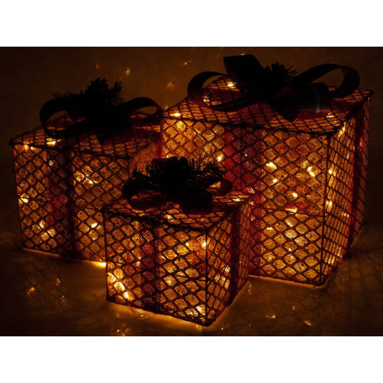 Подарунки  LED,  45 см  золотий з бордовим (19-042-G)