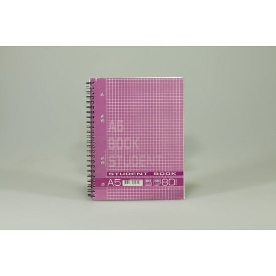 Блокнот 80 л А5 спираль 65 г/м² Ofort (KB5580)