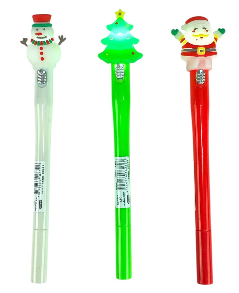 Ручка кулькова новорічна з підсвічуванням (9149)
