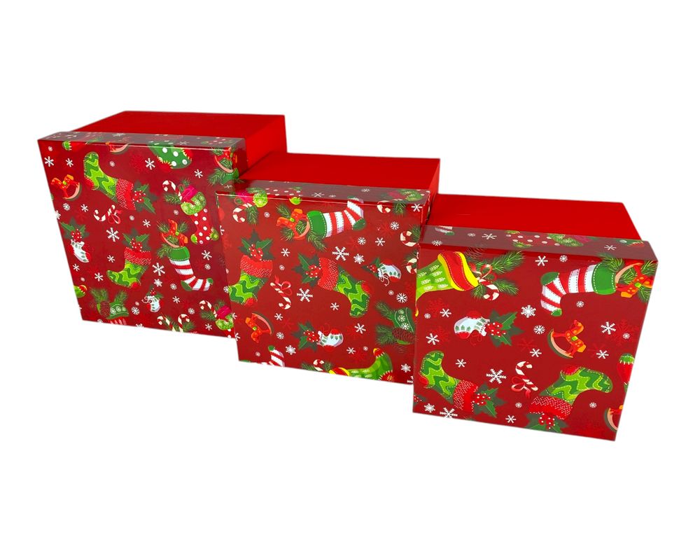 Подарочная  коробка прямоугольная 23,7 х 23,7 х 17,7см     3шт. в наборі (108057)