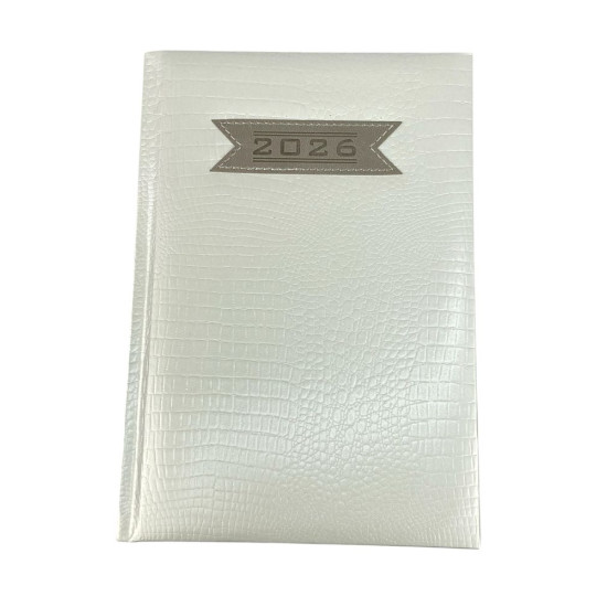 Щоденик датований лінія "Шкіра крокодила" А5, 168 сторінок (110025DL white)