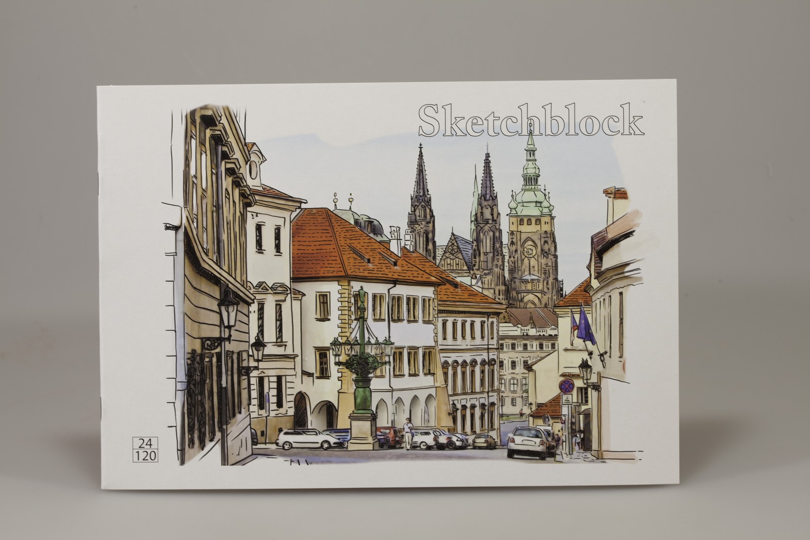 Альбом для малювання на скобі 24 аркуша, 120г/м А4, 2 дизайна (AA4224)