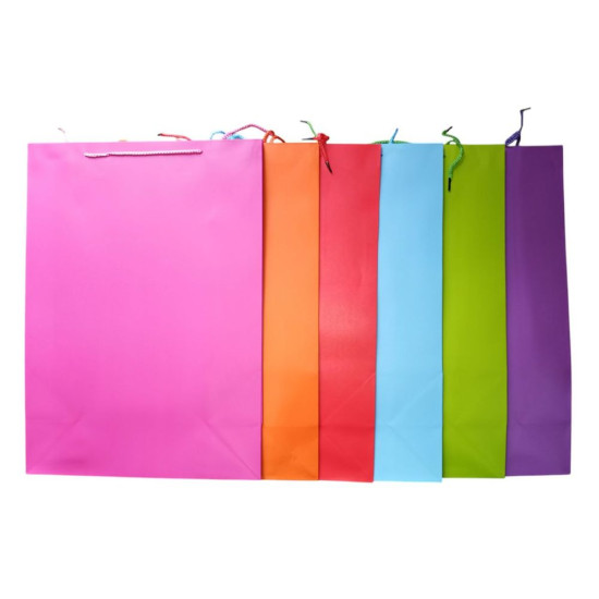 Пакет подарочный  6 цветов, 210 г, 56 x 40 x 18см (010087)