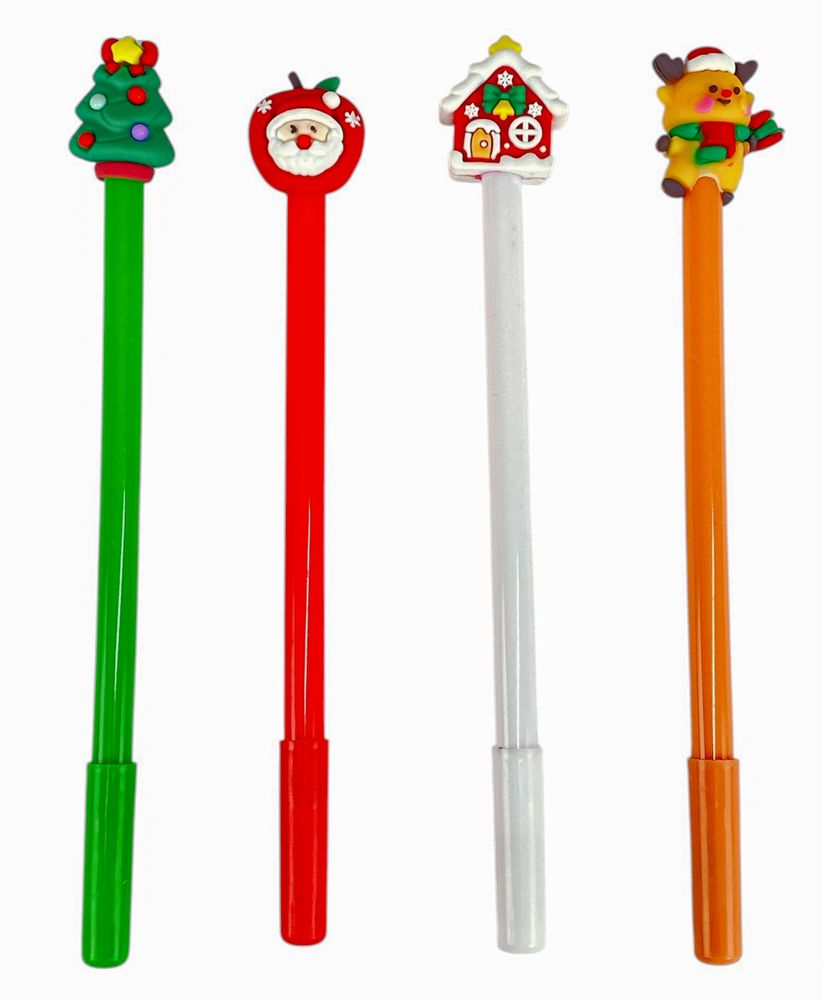 Ручка гелева синя 0,5мм Новорічна (13589)